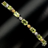 Natural Top Rich Green Peridot 6x4 MM Bracelet