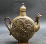 Antique Chinese  Auspicious Dragon & Phoenix Pot