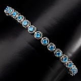Natural  Aaa Neon Blue Apatite Bracelet