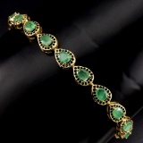 Natural  Green Columbian  Emerald Black Spinel Bracelet
