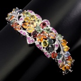 Natural Fancy Color Sapphire & Ruby 102 Ct  Bangle