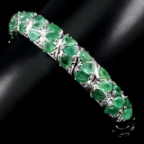 Natural Rich Green Emerald Bangle