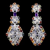 Gorgeous Marquise Tanzanite Sapphire Amethyst Earrings
