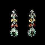 Natural  Emerald Fancy Sapphire Chrome Diopside Earring