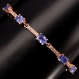 Natural Top Blue Violet Tanzanite Bracelet