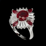 Oval Pigeon Blood Red  Ruby 28.24 Ct  Ring