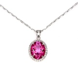 Natural AAA Pink Topaz 12x10 MM  Necklace