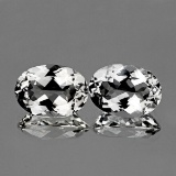 NATURAL BRILLIANT TOP COLORLESS WHITE TOPAZ PAIR