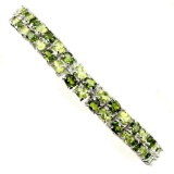 Natural Peridot Chrome Diopside 93.56 Cts Bracelet