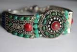 Tibet Hand Made Turquoise & Coral  Bracelet