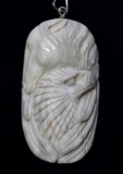 Hand Carved Antler Horse & Eagle Pendant