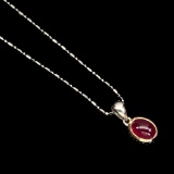 Oval  Red Ruby 8x6 MM 14.24 Carats Necklace