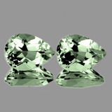 Natural Green Amethyst Pair 14x10 MM - Flawless