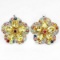 Natural YELLOW CITRINE & SAPPHIRE FLOWER Earring