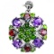 Natural RHODOLITE AMETHYST CHROME DIOPSIDE Pendant