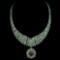 Natural Columbian Emerald & Genuine Ruby 13x11 Necklace