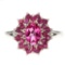 Natural Rich Pink Topaz & Red Ruby Ring