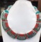 Tibet Hand Made Natural Turquoise & Coral Necklace