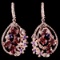 NATURAL AAA RHODOLITE GARNET & AMETHYST Earring