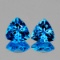 Natural AAA Swiss Blue Topaz Pair 11 MM - FL