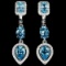 NATURAL  SWISS BLUE TOPAZ EARRINGS