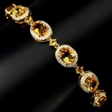 Natural 8x6mm Top Rich Yellow Citrine Bracelet