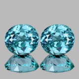 Natural AAA Seafoam Blue Zircon Pair 5.00 Cts - FL