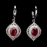 Natural Top Blood Red Ruby Earrings