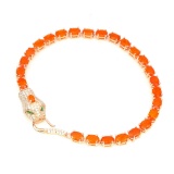 Natural  Orange Fire Ethopian Opal 6x4 MM Bracelet