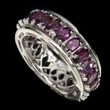 Natural Rich Pink Raspberry Rhodolite Garnet Ring