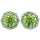 Natural Emerald Peridot & CH-Diopside Earrings