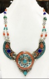 Tibet Natural Stone Tribal Queen Royal Necklace