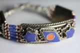 Tibet Hand Made Lapiz Lazuli & Coral Bracelet