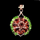 Natural Mozambique Garnet Chrome Diopside Pendant