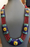 Tibet Natural Stone Tribal Queen Royal Necklace