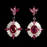 Stunning Oval Red Ruby 9x7 MM Earrings