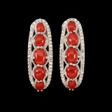 Natural Italian Red Coral Earrings