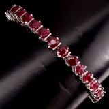 Genuine Round Cut 5mm Top Blood Red Ruby Bracelet