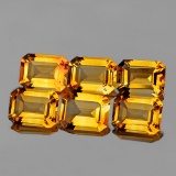 Natural Golden Yellow Citrine 6 Pcs {Flawless-VVS1}