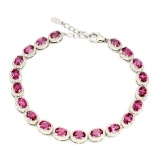 Natural Oval AAA Pink Topaz Bracelet