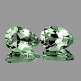 NATURAL LIGHT GREEN AMETHYST PAIR 10x7 MM