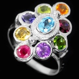 Natural Multi Gemstone Ring