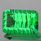 Natural ConCave Cut Emerald Green Fluorite - FL