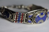 Tibet Hand Made Lapiz Lazuli & Coral Bracelet