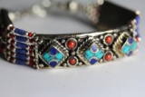 Tibet Hand Made Turquoise Lapiz Lazuli & Coral Bracelet