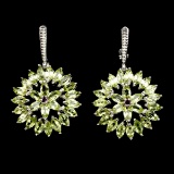 Natural Peridot Rhodolite Garnet 63 Cts  Earrings