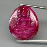 Natural Untreated Hand Carved Ruby Buddha