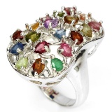 Natural Multi Gemstone Ring