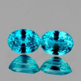 Natural Top Seafoam Blue Zircon Pair Flawless