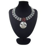 Natural Multi-Color Stone Diamond Polished Necklace